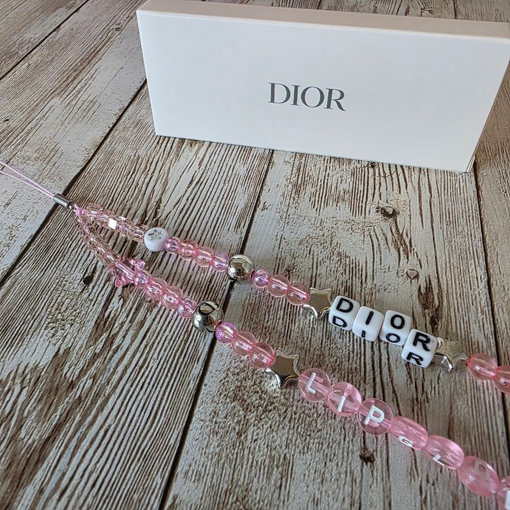 Dior Pink Beaded Phone Charm - Picture 3 of 5